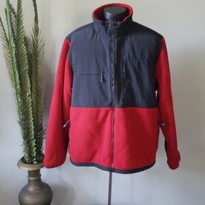 Tek Gear red and black long sleeve fleece jacket